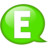 Speech balloon green e